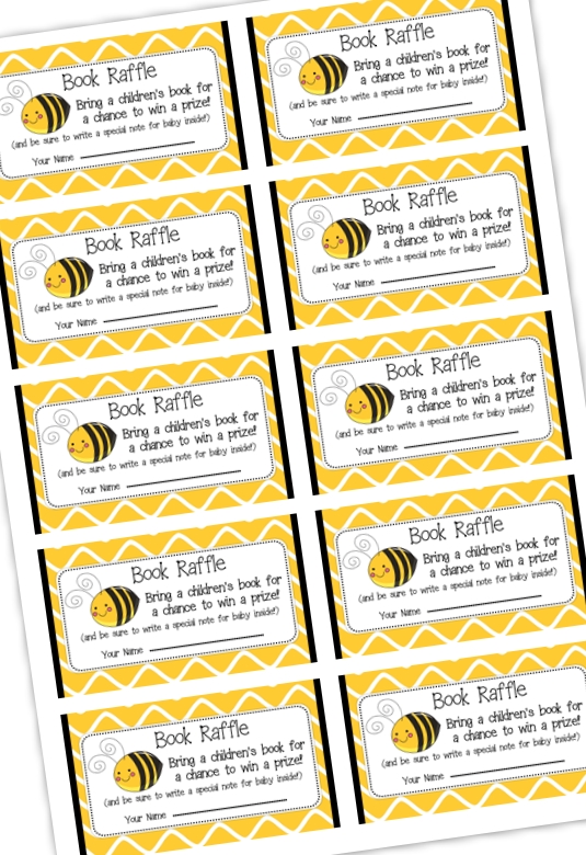 honey bee book raffle tickets