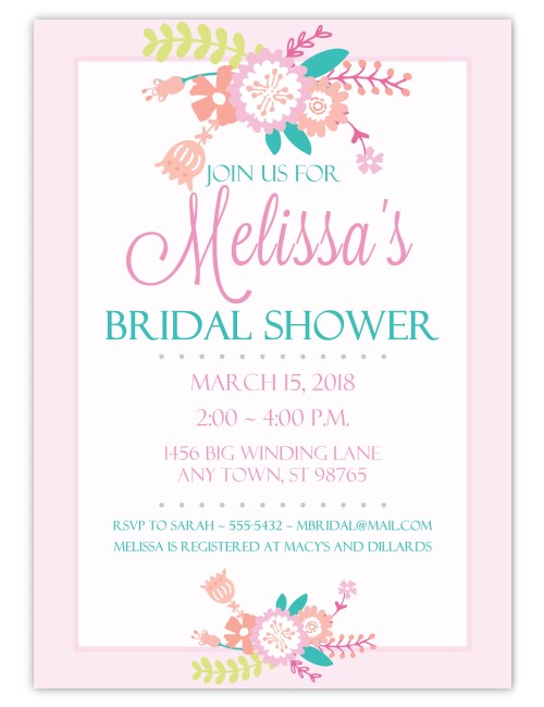 Pastel Floral Bridal Invitation